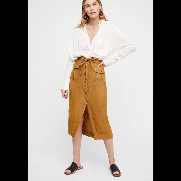 Free People “Straight to the Point” Midi Skirt - Picture 3 of 16